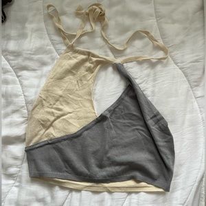 Two tone halter top